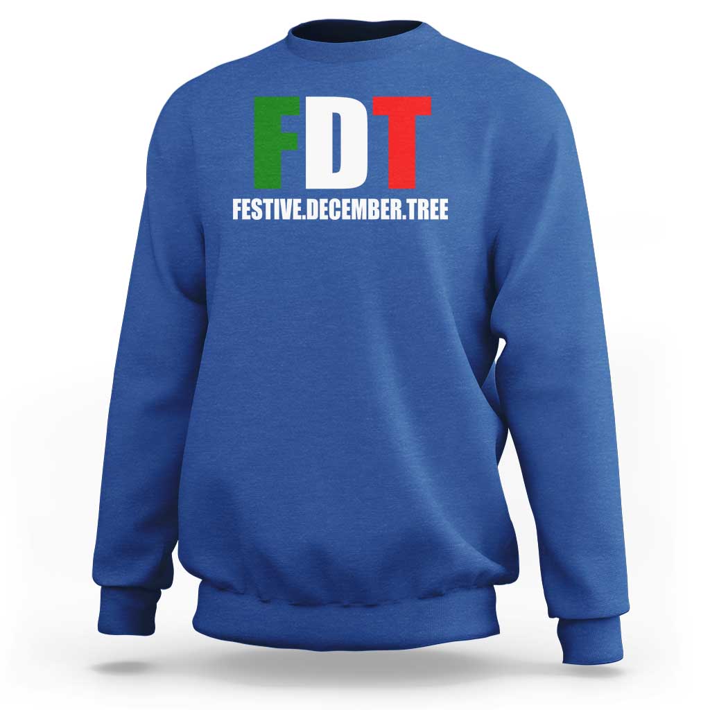 Subtle FDT Christmas Sweatshirt Hidden Message Funny Festive December Tree - Wonder Print Shop