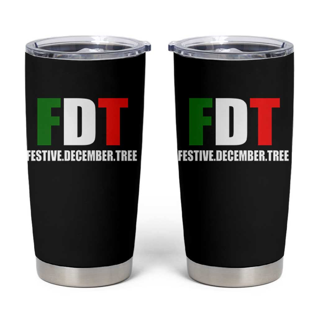 Subtle FDT Christmas Tumbler Cup Hidden Message Funny Festive December Tree - Wonder Print Shop