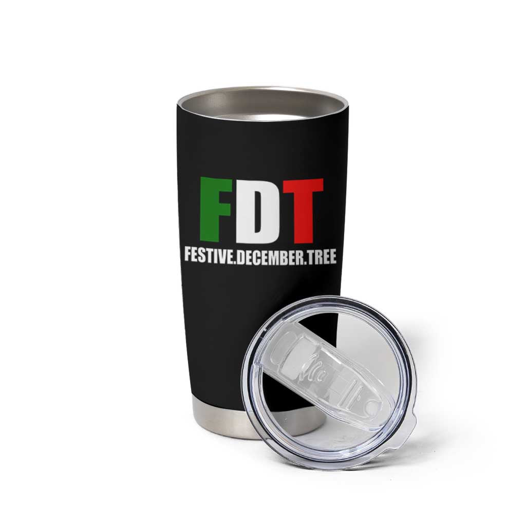 Subtle FDT Christmas Tumbler Cup Hidden Message Funny Festive December Tree - Wonder Print Shop
