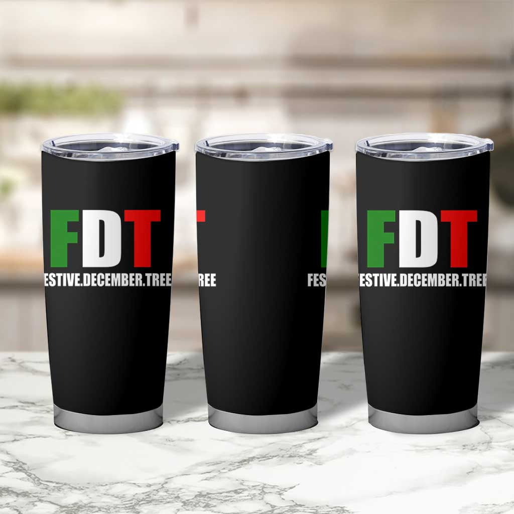 Subtle FDT Christmas Tumbler Cup Hidden Message Funny Festive December Tree - Wonder Print Shop