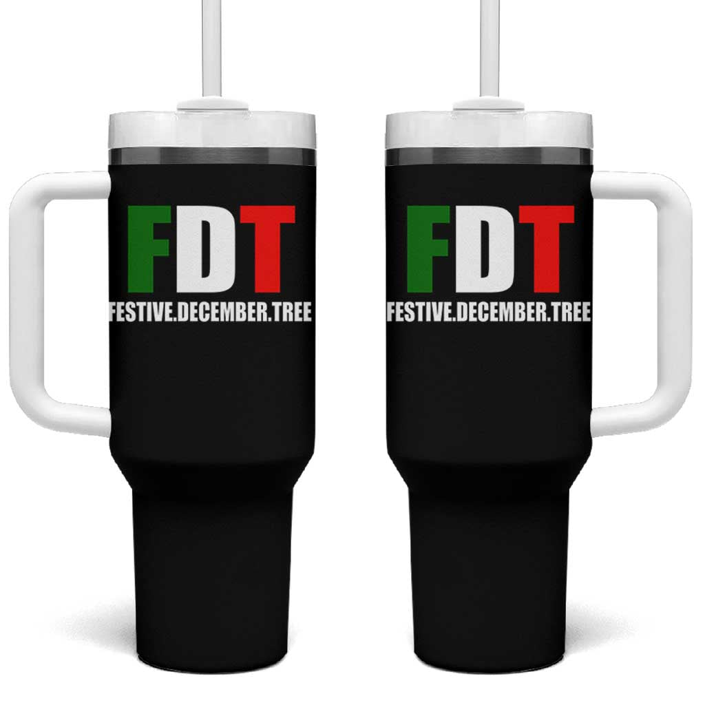 Subtle FDT Christmas Tumbler With Handle Hidden Message Funny Festive December Tree - Wonder Print Shop