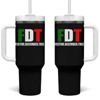 Subtle FDT Christmas Tumbler With Handle Hidden Message Funny Festive December Tree - Wonder Print Shop