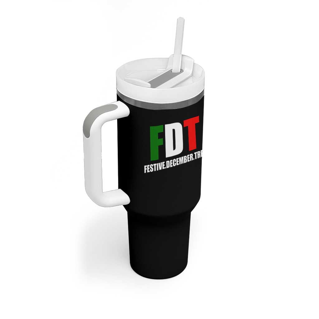 Subtle FDT Christmas Tumbler With Handle Hidden Message Funny Festive December Tree - Wonder Print Shop