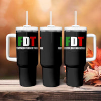 Subtle FDT Christmas Tumbler With Handle Hidden Message Funny Festive December Tree - Wonder Print Shop