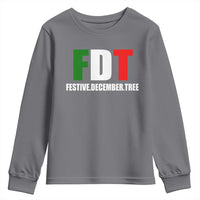 Subtle FDT Christmas Youth Sweatshirt Hidden Message Funny Festive December Tree - Wonder Print Shop