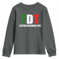 Subtle FDT Christmas Youth Sweatshirt Hidden Message Funny Festive December Tree - Wonder Print Shop