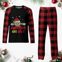 Funny Christmas Plaid Pajama Set All Your Sweaters Are Ugly Kawaii Grinchy Bubu - Wonder Print Shop