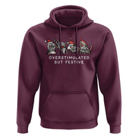 Overstimulated But Festive Possum Christmas Hoodie Funny Opossum Xmas Meme - Wonder Print Shop