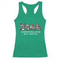 Overstimulated But Festive Possum Christmas Racerback Tank Top Funny Opossum Xmas Meme - Wonder Print Shop