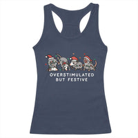 Overstimulated But Festive Possum Christmas Racerback Tank Top Funny Opossum Xmas Meme - Wonder Print Shop