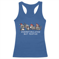 Overstimulated But Festive Possum Christmas Racerback Tank Top Funny Opossum Xmas Meme - Wonder Print Shop