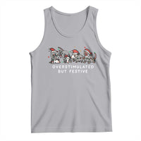 Overstimulated But Festive Possum Christmas Tank Top Funny Opossum Xmas Meme - Wonder Print Shop