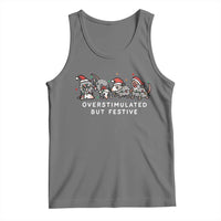 Overstimulated But Festive Possum Christmas Tank Top Funny Opossum Xmas Meme - Wonder Print Shop