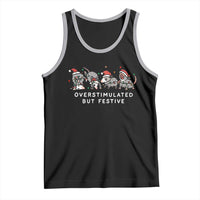 Overstimulated But Festive Possum Christmas Tank Top Funny Opossum Xmas Meme - Wonder Print Shop