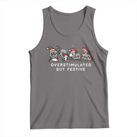 Overstimulated But Festive Possum Christmas Tank Top Funny Opossum Xmas Meme - Wonder Print Shop