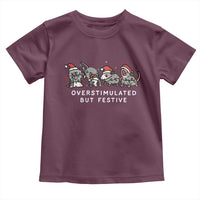 Overstimulated But Festive Possum Christmas Toddler T Shirt Funny Opossum Xmas Meme - Wonder Print Shop
