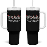 Overstimulated But Festive Possum Christmas Tumbler With Handle Funny Opossum Xmas Meme - Wonder Print Shop