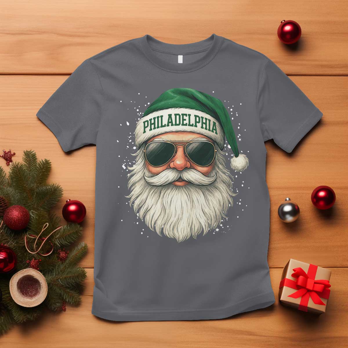 Christmas Philadelphia Fan T Shirt Funny Retro Santa Philly Lovers - Wonder Print Shop