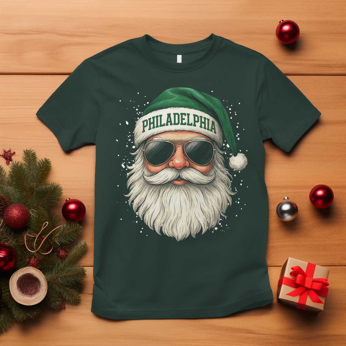 Christmas Philadelphia Fan T Shirt Funny Retro Santa Philly Lovers - Wonder Print Shop