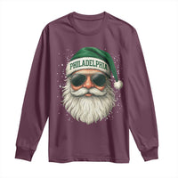 Christmas Philadelphia Fan Long Sleeve Shirt Funny Retro Santa Philly Lovers - Wonder Print Shop