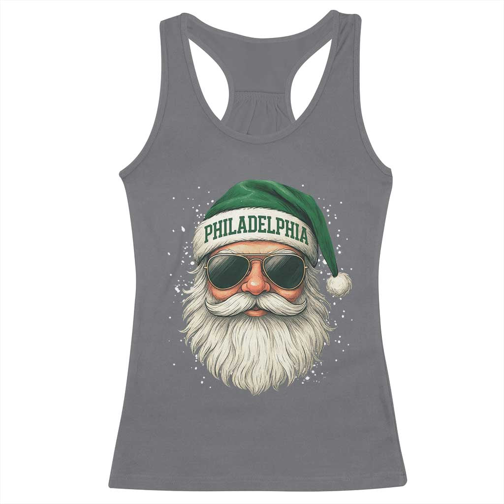 Christmas Philadelphia Fan Racerback Tank Top Funny Retro Santa Philly Lovers - Wonder Print Shop