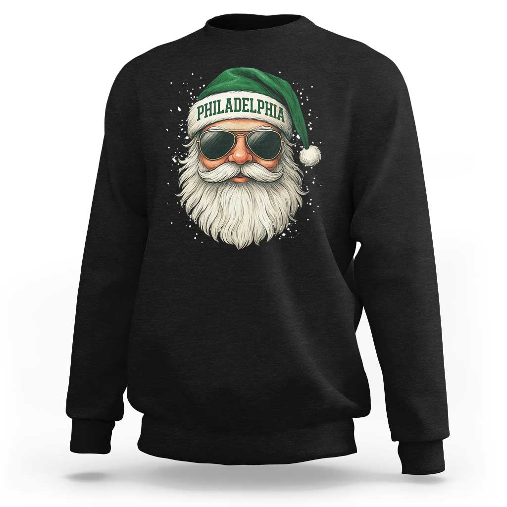 Christmas Philadelphia Fan Sweatshirt Funny Retro Santa Philly Lovers - Wonder Print Shop