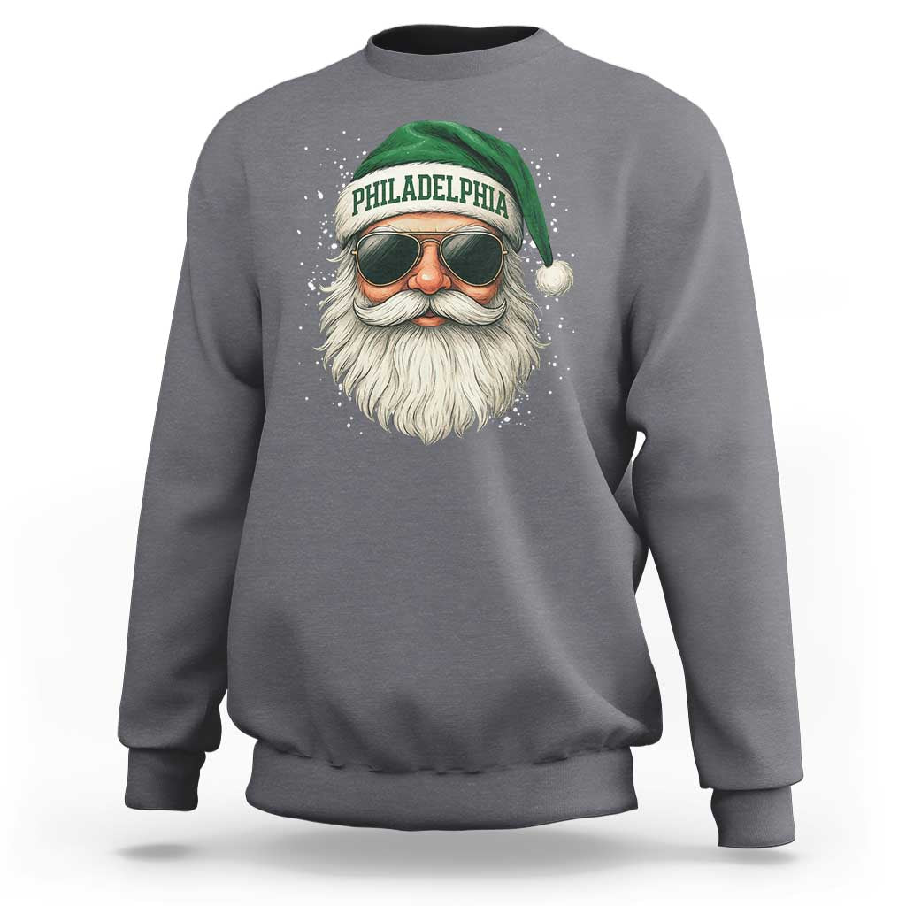 Christmas Philadelphia Fan Sweatshirt Funny Retro Santa Philly Lovers - Wonder Print Shop