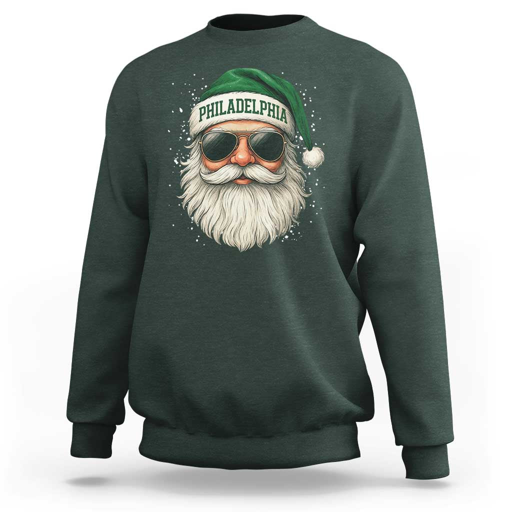 Christmas Philadelphia Fan Sweatshirt Funny Retro Santa Philly Lovers - Wonder Print Shop