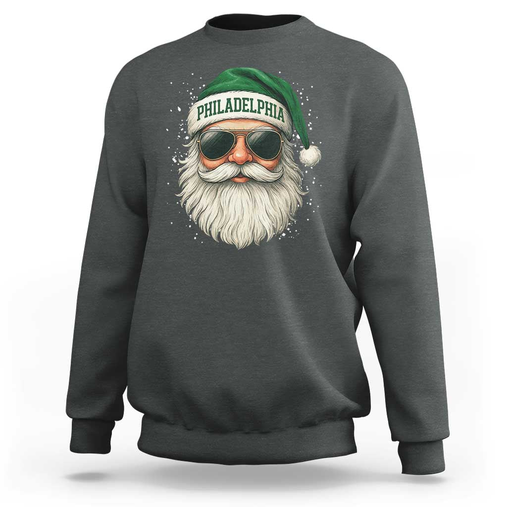 Christmas Philadelphia Fan Sweatshirt Funny Retro Santa Philly Lovers - Wonder Print Shop