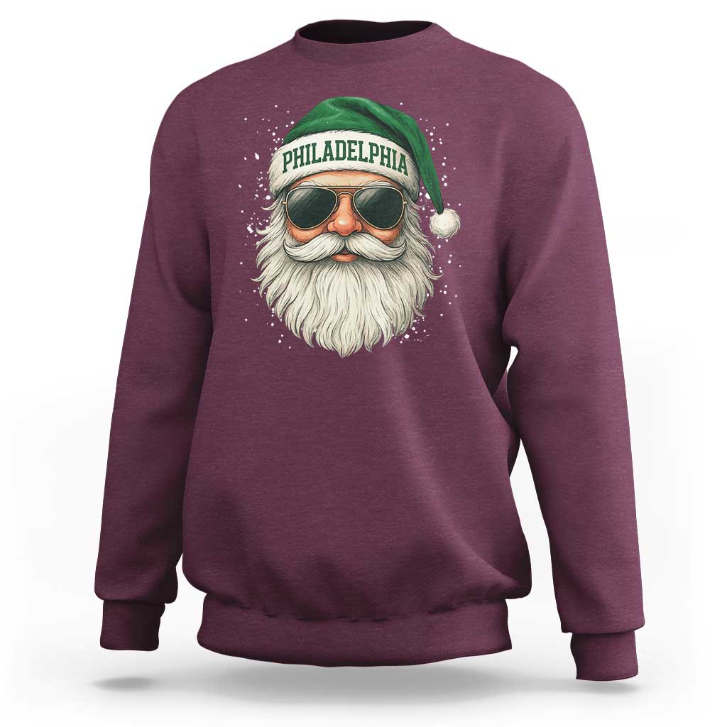 Christmas Philadelphia Fan Sweatshirt Funny Retro Santa Philly Lovers - Wonder Print Shop