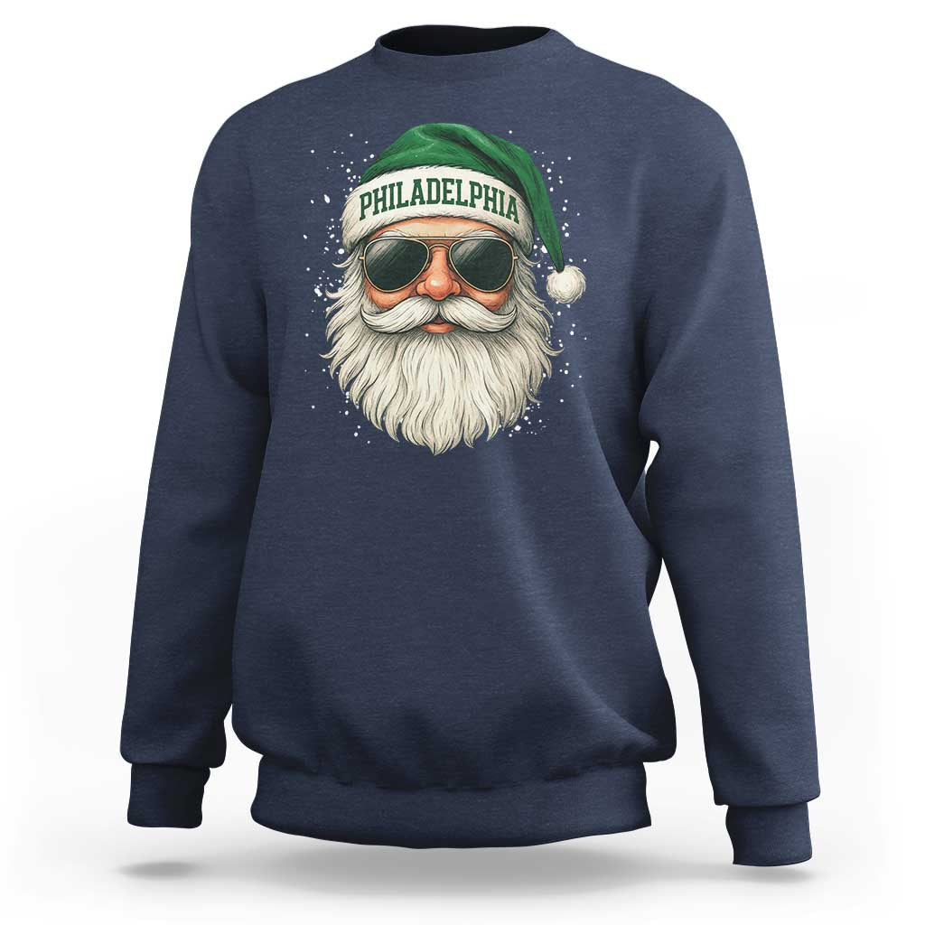 Christmas Philadelphia Fan Sweatshirt Funny Retro Santa Philly Lovers - Wonder Print Shop