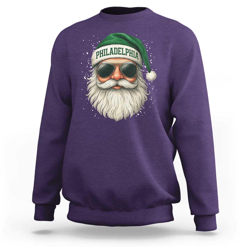 Christmas Philadelphia Fan Sweatshirt Funny Retro Santa Philly Lovers - Wonder Print Shop