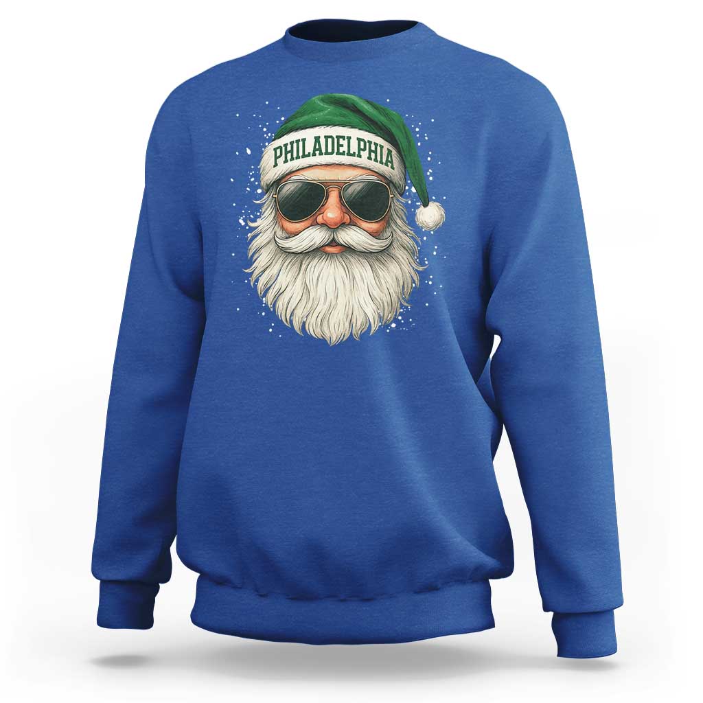 Christmas Philadelphia Fan Sweatshirt Funny Retro Santa Philly Lovers - Wonder Print Shop
