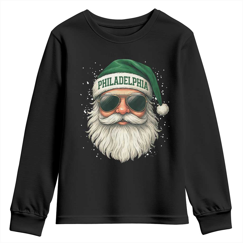 Christmas Philadelphia Fan Youth Sweatshirt Funny Retro Santa Philly Lovers - Wonder Print Shop