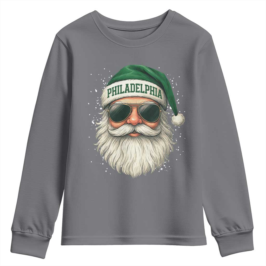 Christmas Philadelphia Fan Youth Sweatshirt Funny Retro Santa Philly Lovers - Wonder Print Shop