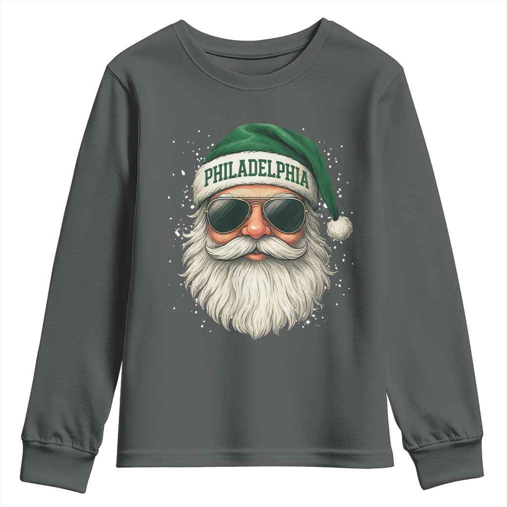 Christmas Philadelphia Fan Youth Sweatshirt Funny Retro Santa Philly Lovers - Wonder Print Shop