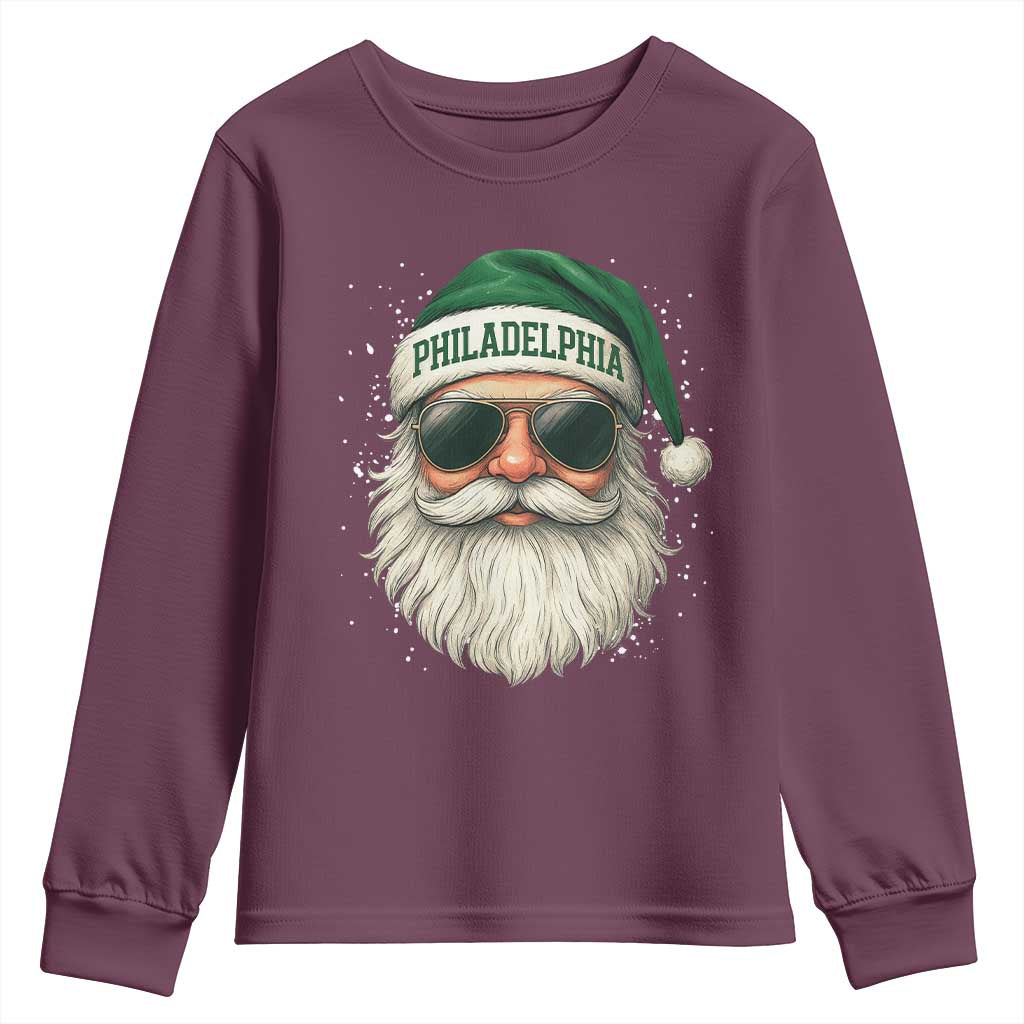 Christmas Philadelphia Fan Youth Sweatshirt Funny Retro Santa Philly Lovers - Wonder Print Shop