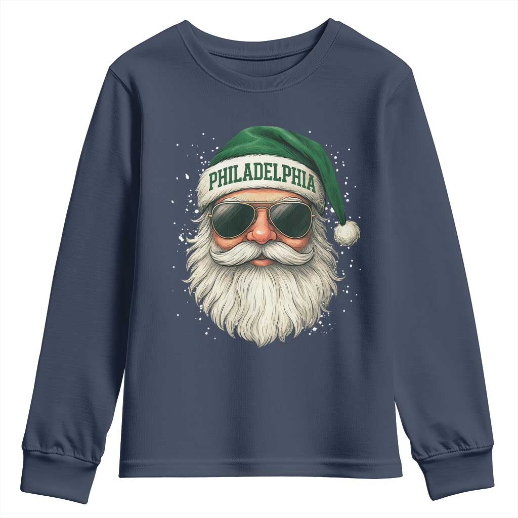 Christmas Philadelphia Fan Youth Sweatshirt Funny Retro Santa Philly Lovers - Wonder Print Shop