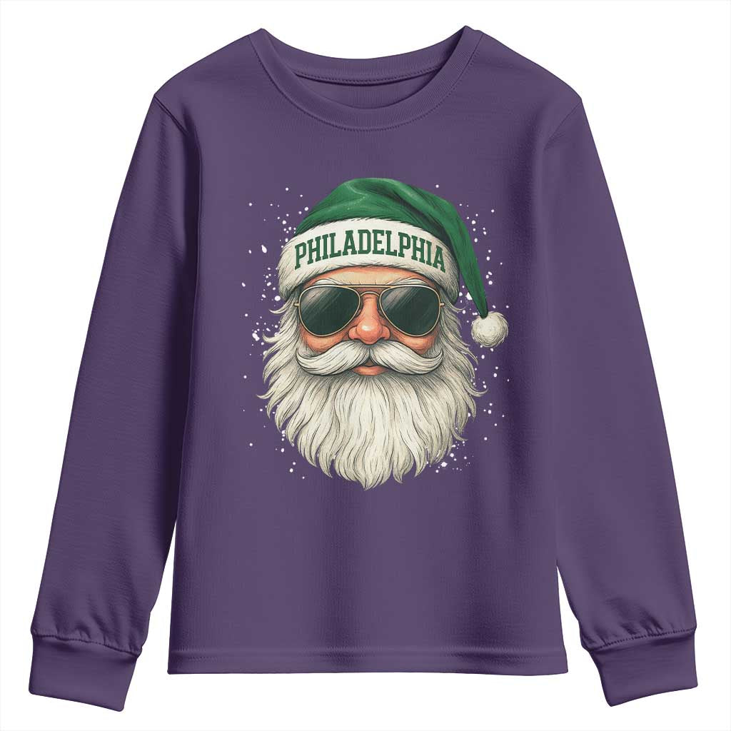 Christmas Philadelphia Fan Youth Sweatshirt Funny Retro Santa Philly Lovers - Wonder Print Shop