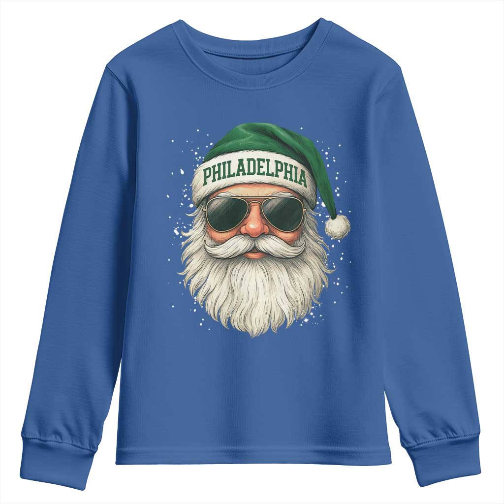 Christmas Philadelphia Fan Youth Sweatshirt Funny Retro Santa Philly Lovers - Wonder Print Shop