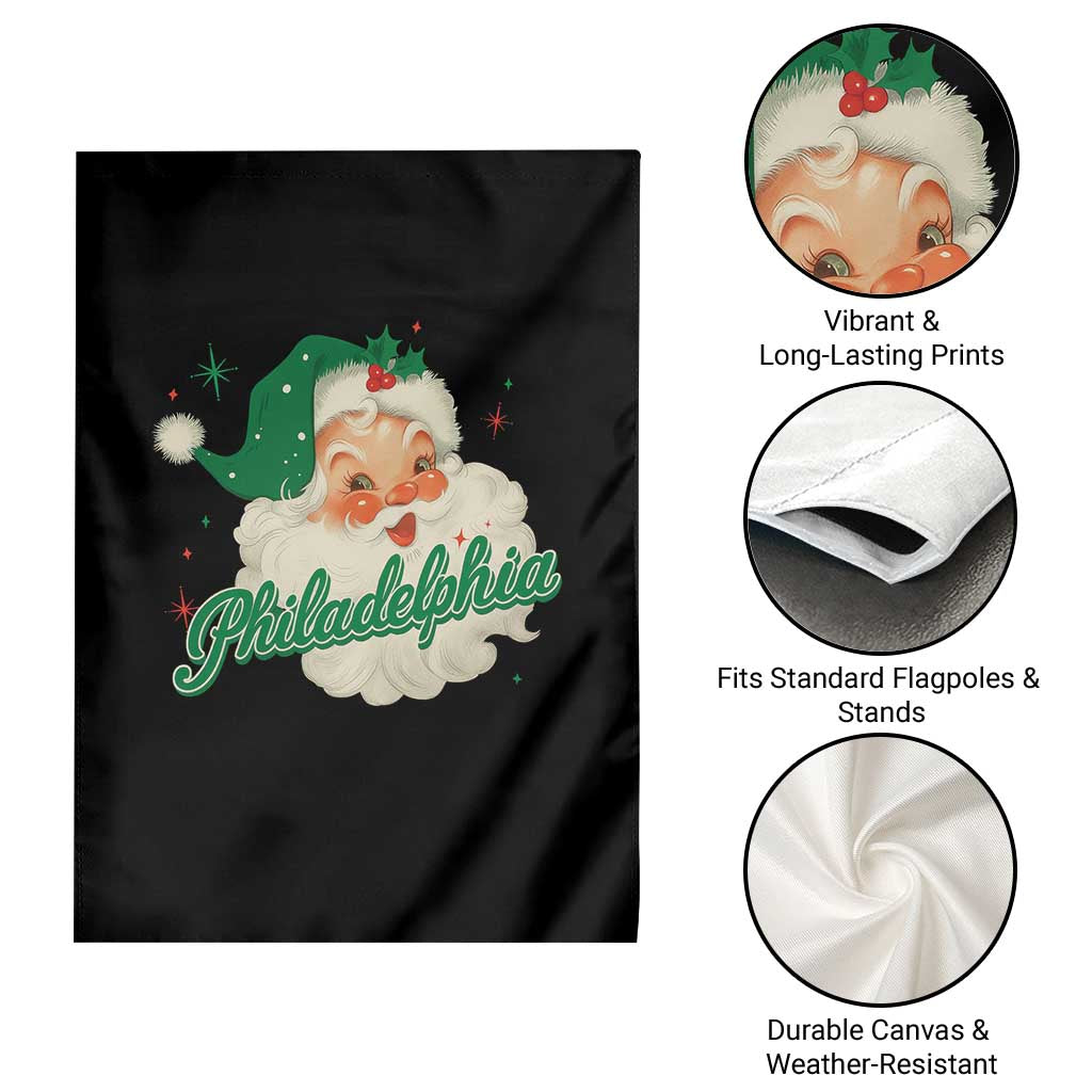 Christmas Philadelphia Football Garden Flag Vintage Santa Philly Lovers - Wonder Print Shop