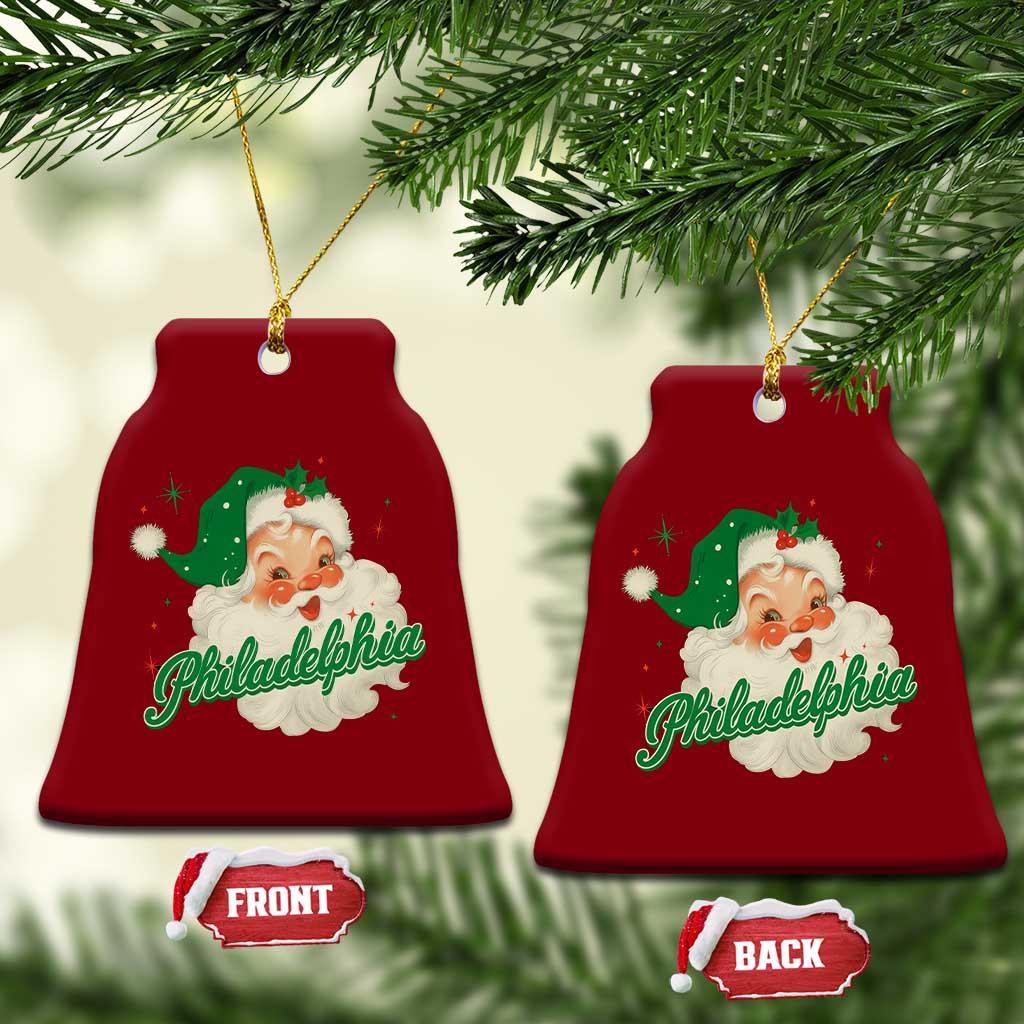Christmas Philadelphia Football Ceramic Ornament Vintage Santa Philly Lovers - Wonder Print Shop