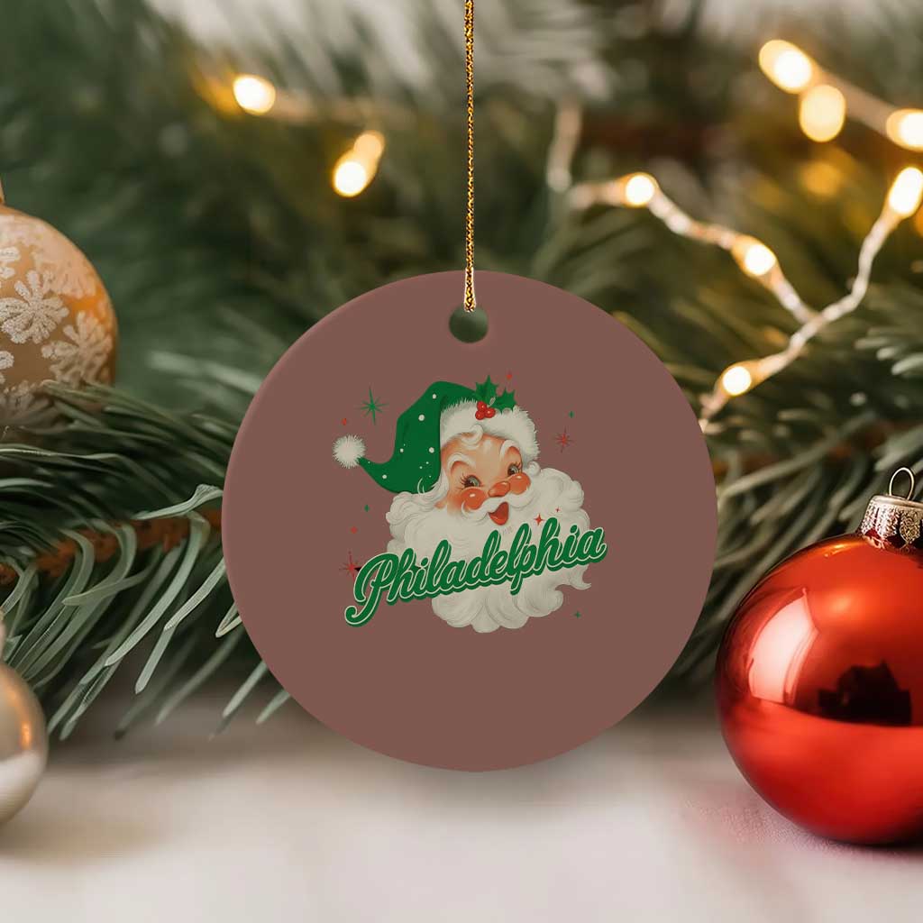 Christmas Philadelphia Football Ceramic Ornament Vintage Santa Philly Lovers - Wonder Print Shop
