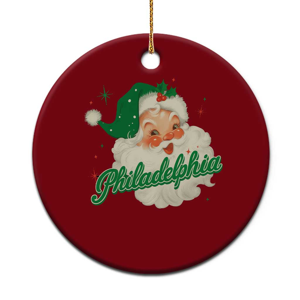 Christmas Philadelphia Football Ceramic Ornament Vintage Santa Philly Lovers - Wonder Print Shop