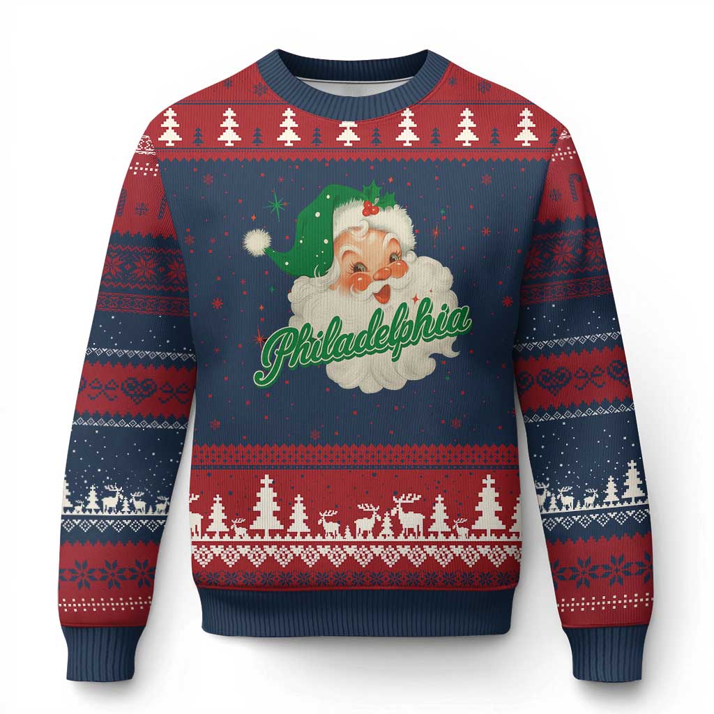 Xmas Philadelphia Football Ugly Christmas Sweater Vintage Santa Philly Lovers - Wonder Print Shop