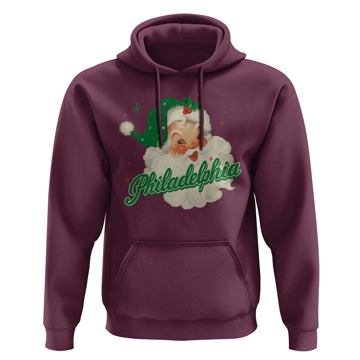 Christmas Philadelphia Football Hoodie Vintage Santa Philly Lovers - Wonder Print Shop