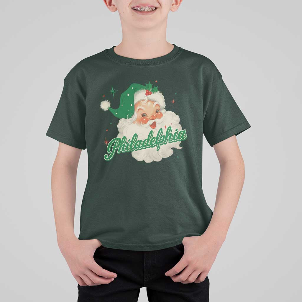 Christmas Philadelphia Football T Shirt For Kid Vintage Santa Philly Lovers - Wonder Print Shop
