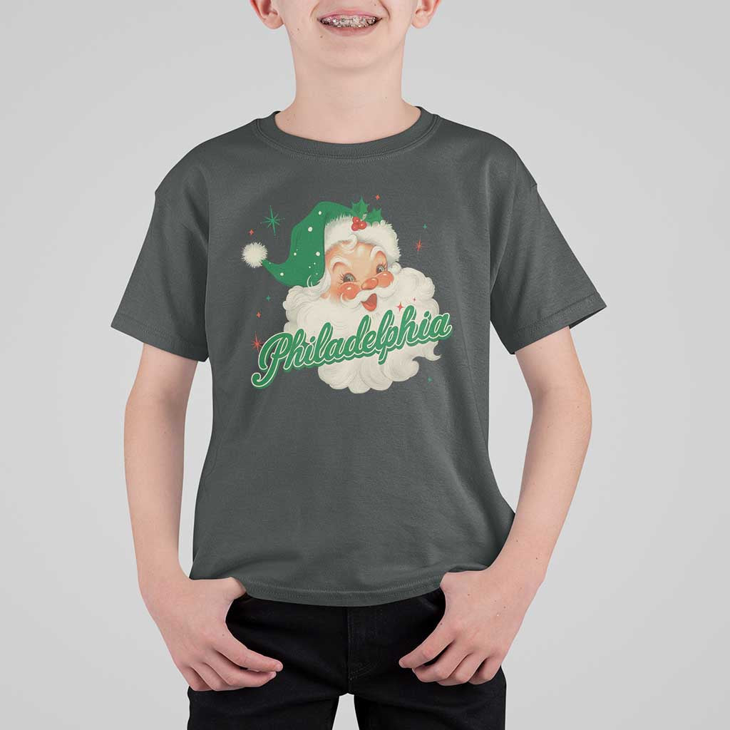 Christmas Philadelphia Football T Shirt For Kid Vintage Santa Philly Lovers - Wonder Print Shop