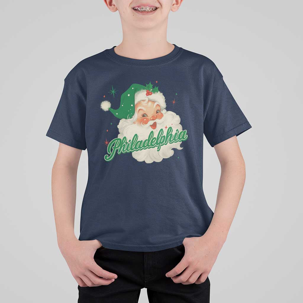 Christmas Philadelphia Football T Shirt For Kid Vintage Santa Philly Lovers - Wonder Print Shop
