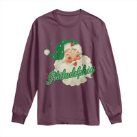Christmas Philadelphia Football Long Sleeve Shirt Vintage Santa Philly Lovers - Wonder Print Shop